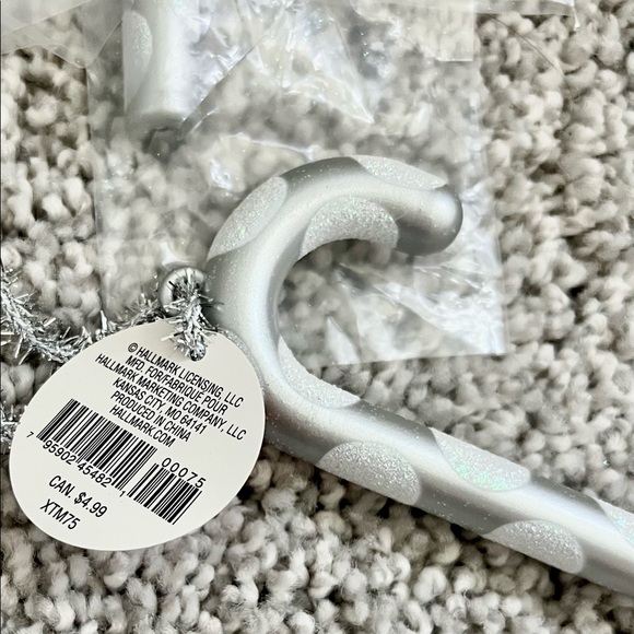 Hallmark 6” Silver Plastic Candy Cane Christmas Tree Ornaments / Gift Trim 15qty - Picture 4 of 11